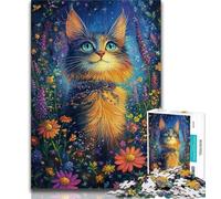 Puzzle artistico con pittura a olio di gatti, 1000 pezzi per adulti, gioco stimolante e gioco per famiglie, ideale come regalo per tutta la famiglia, 38x26cm
