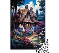 Puzzle Artistico Da 1000 Pezzi in Legno, Tema Casetta del villaggio montano, Per Adulti E Adolescenti, Promuove L'apprendimento E Il Relax, Dimensioni Generose