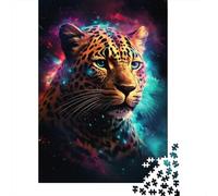 Puzzle artistico di leopardo luminoso, 100% cartone riciclato, puzzle di cartone premium per bambini adulti, regali di Halloween, 1000 pezzi (75x50 cm)