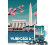 Puzzle artistico di viaggio di Washington DC,1000 pezzi,divertente e stimolante per la mente,con componenti robusti e ben definiti,ideale per rilassarsi in casa (38x26cm)