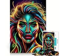 Puzzle artistico futuristico al neon per adolescenti, 1000 pezzi, gioco per allenare la mente, rilassante, con immagini da assemblare e una piacevole sorpresa (38x26cm)