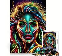 Puzzle artistico futuristico al neon per adolescenti, 1000 pezzi, gioco per allenare la mente, rilassante, con immagini da assemblare e una piacevole sorpresa (38x26cm)