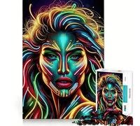 Puzzle artistico futuristico al neon per adulti, 1000 pezzi, gioco intellettuale antistress, taglio preciso, regalo perfetto (50x75cm)