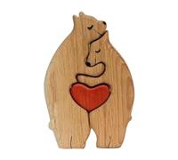 ＡＷＨＡＯ Puzzle artistico in legno a forma di orso Decorazione in legno, puzzle per famiglie con orsi in legno per l'inaugurazione della casa, 2 orsi
