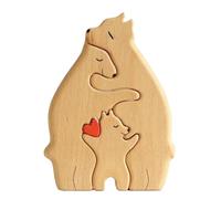 ＡＷＨＡＯ Puzzle artistico in legno a forma di orso Decorazione in legno, puzzle per famiglie con orsi in legno per l'inaugurazione della casa, 3 orsi