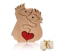 Puzzle Artistico in Legno Personalizzato di Famiglia di Orsi - Perfetto Dono per la Festa del Papa, Natale, Mamma, Papà - Nome in Legno Personalizzato Anniversario Festa Della Mamma e Papà