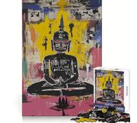 Puzzle artistico in stile Basquiat con Buddha per adulti, 1000 pezzi, per pensare con chiarezza, relax e tranquillità, bordi precisi, regalo pensato con cura (50x75cm)