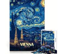 Puzzle artistico "Notte stellata" di Vienna, Austria, 1000 pezzi per ragazzi, ideale per la memoria, il relax e il divertimento, con taglio uniforme, regalo di Natale perfetto (38x52cm)