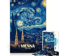 Puzzle artistico Notte stellata di Vienna,Austria,per adulti,1000 pezzi,gioco di memoria per allenare la mente,taglio laser per un incastro perfetto, alleviare lo stress (38x52cm)