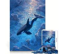 Puzzle artistico "Orca nell'oceano blu" da 1000 pezzi, gioco rilassante per lo sviluppo della mente, taglio di precisione, pezzo da collezione (38x26cm)