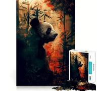 Puzzle artistico "Panda nella foresta di bambù" per adulti, 1000 pezzi, rompicapo rilassante, immagine da assemblare, regalo di Natale (38x26cm)