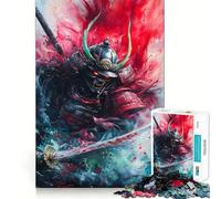 Puzzle artistico raffigurante un guerriero samurai, ideale per ragazzi, 1000 pezzi, stimola la memoria, allevia la tensione e offre un'opera d'arte raffinata dai bordi precisi (38x26cm)