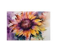 Puzzle Astratto 1000 Pezzi Girasole Adulti, Puzzle di Legno da Principiante, Giochi Divertenti di Intrattenimento in Famiglia, DIY Creativi Hobby Adulti Uomo/Donna Decorazione Casa Regalo 1T-296