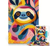Puzzle astratto a forma di bradipo, piatto e difficile, per adulti, 1000 pezzi, gioco di logica, legame familiare, taglio di precisione, calda sorpresa 38x26cm