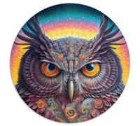 Puzzle astratto a forma di gufo da 1000 pezzi per adulti, puzzle rotondi da 1000 pezzi per adulti, regalo per stimolare la mente, attività educativa per adolescenti (67,5x67,5cm)