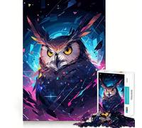 Puzzle astratto a forma di gufo per adulti, 1000 pezzi, rompicapo rilassante, immagine da assemblare, regalo di Natale (38x52cm)