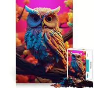 Puzzle astratto a forma di gufo per adulti, 1000 pezzi, rompicapo rilassante, immagine da assemblare, regalo di Natale (38x52cm)