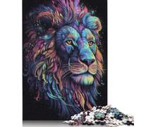 Puzzle astratto a forma di leone, giocattoli di decompressione, puzzle rettangolare in carta per bambini e adulti dai 12 anni in su, regali di Natale 1000 pezzi (26x38 cm)