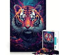 Puzzle astratto a forma di tigre da 1000 pezzi per adolescenti, gioco di puzzle che stimola la mente, passatempo rilassante, taglio preciso, regalo adorabile 38x52cm