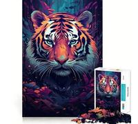 Puzzle astratto a forma di tigre da 1000 pezzi per ragazzi, gioco di logica e divertimento rilassante con bordi lisci, regalo creativo 50x75cm