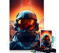 Puzzle astratto a tema astronauta per ragazzi, 1000 pezzi, per rafforzare la memoria, antistress, con bordi lisci, ideale come regalo di Natale 50x75cm