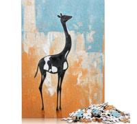 Puzzle astratto cammello in nero, puzzle rettangolare in carta rigida, difficile, per bambini adulti, 1000 pezzi (75x50 cm)