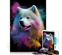 Puzzle astratto colorato da 1000 pezzi con motivo Samoiedo per adolescenti, ideale per migliorare la memoria, per un relax informale, con bordi precisi e un regalo elegante (38x26cm)