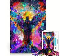 Puzzle astratto con angelo dai colori vivaci,1000 pezzi,gioco cognitivo divertente,taglio di alta precisione, alleviare lo stress (50x75cm)