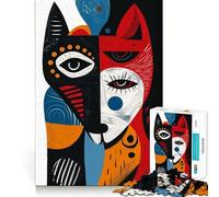 Puzzle astratto con animali carini da 1000 pezzi,gioco di sfida mentale,taglio di alta precisione,divertente sfida per il tempo di attesa (50x75cm)
