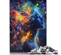 Puzzle astratto con donna e musica, giocattolo di carta per sfida di relax, puzzle rettangolare per bambini o bambine, regali per la festa del papà, 1000 pezzi (26x38 cm)