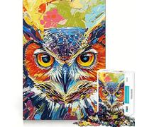 Puzzle astratto con gufo da 1000 pezzi per ragazzi, gioco intelligente, immagine da assemblare per momenti di relax, regalo adorabile (38x26cm)