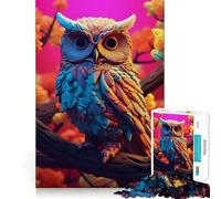 Puzzle astratto con gufo per ragazzi, 1000 pezzi, gioco di intelligenza, divertimento al chiuso, taglio di qualità, regalo creativo (50x75cm)
