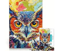 Puzzle astratto con gufo per ragazzi, 1000 pezzi, gioco intelligente per tutta la famiglia, assemblaggio con motivo a tema Babbo Natale (50x75cm)
