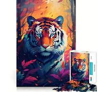 Puzzle astratto con tigre da 1000 pezzi per adolescenti migliora la memoria, rilassante e divertente, con bordi netti, 50x75cm