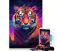Puzzle astratto con tigre da 1000 pezzi per adulti, gioco di logica e relax, taglio preciso, regalo prezioso 38x52cm