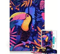 Puzzle astratto con tucano, piatto e difficile, per adulti, 1000 pezzi, per rievocare ricordi, migliorare, rilassante, con dettagli nitidi, 50x75cm