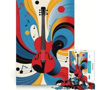 Puzzle astratto con violino,1000 pezzi,per sviluppare la memoria,divertente,con bordi lisci e incastri perfetti,un modo divertente per riempire le ore vuote (50x75cm)
