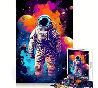 Puzzle astratto da 1000 pezzi con astronauta spaziale per ragazzi, gioco di puzzle per allenare la mente, gioco di gruppo, arte da assemblare, regalo classico (38x26cm)