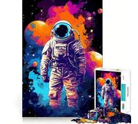 Puzzle astratto da 1000 pezzi con astronauta spaziale per ragazzi, gioco di puzzle per allenare la mente, gioco di gruppo, arte da assemblare, regalo classico (38x26cm)