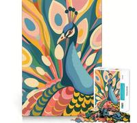 Puzzle astratto da 1000 pezzi con pavone per ragazzi, gioco di intelletto, momento di condivisione, taglio di qualità, regalo memorabile (38x26cm)