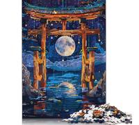 Puzzle astratto da 1000 pezzi con Torii della luna piena, puzzle colorato, regalo per uomini e bambini dai 12 anni in su, 1000 pezzi (75x50 cm)