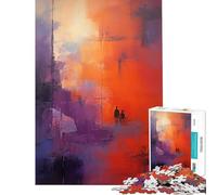 Puzzle astratto da 1000 pezzi per adolescenti viola e arancione gioco educativo stimolante per l'intelletto ideale come regalo di compleanno (dimensioni 38x26cm)