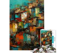 Puzzle astratto da 1000 pezzi per adulti con soggetto favela impegnativo da completare ideale per le vacanze a casa per passare il tempo in modo rilassante un giocattolo antistress adatto a persone