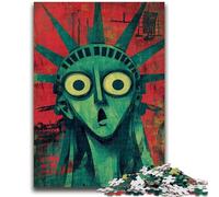 Puzzle astratto da 1000 pezzi raffigurante la Statua della Libertà per adulti e adolescenti, gioco stimolante e interazione tra genitori e figli, 50x75cm