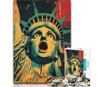 Puzzle astratto da 1000 pezzi raffigurante la Statua della Libertà per adulti e ragazzi, un gioco stimolante, ideale come regalo per tutta la famiglia (38x26cm)
