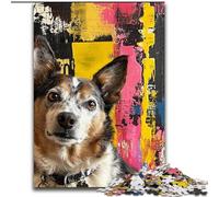 Puzzle astratto da 1000 pezzi raffigurante un pinscher australiano, regalo per adulti, interessante strumento per ridurre lo stress e favorire l'interazione genitore-figlio (26x38cm)