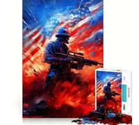 Puzzle astratto decorativo raffigurante un veterano statunitense,1000 pezzi,gioco interattivo per stimolare la mente,incastro perfetto,nessun pezzo si stacca,sfida cerebrale per la casa (50x75cm)