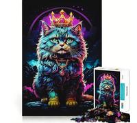 Puzzle astratto del gatto persiano per adolescenti, 1000 pezzi, gioco per esercitare la mente, design rilassante, assemblaggio, sorpresa di Natale (38x52cm)
