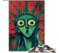 Puzzle astratto della Statua della Libertà da 1000 pezzi per adolescenti, regalo di compleanno impegnativo ma divertente e umoristico, regali, arte murale (26x38cm)