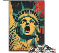 Puzzle astratto della Statua della Libertà per adulti, 1000 pezzi, difficile da completare ma divertente e umoristico, regalo di compleanno, regali, arte murale (26x38cm)